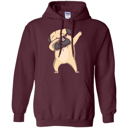 Dog Lover T-shirt Dabbing Pug T-shirt Maroon