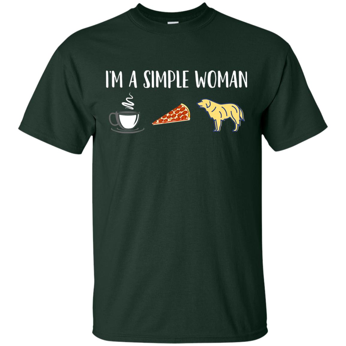 Im A Simple Woman Coffee Pizza Golden Retriever Lover Shirt Forest