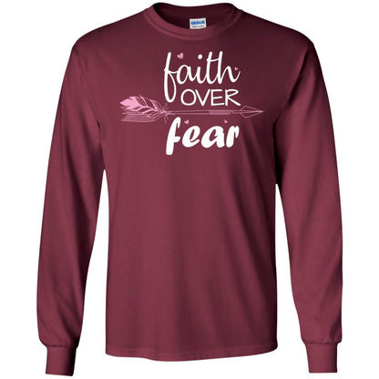 Faith Over Fear Arrow Christian Shirt Maroon