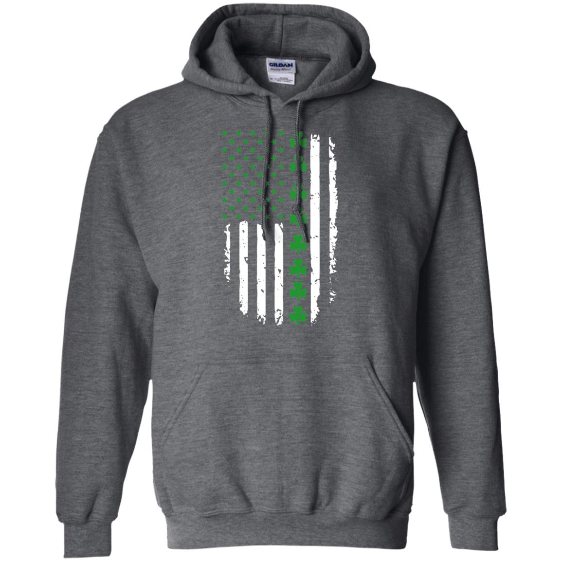 St. Patrick's Day T-shirt Irish American Flag T-shirt Dark Heather