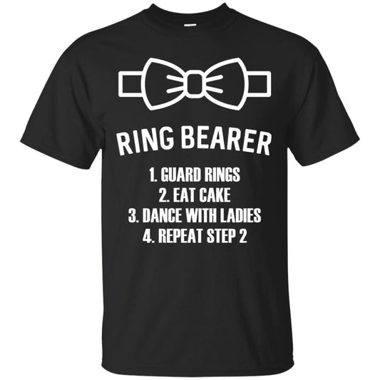 Ring Bearer T-shirt Boys Wedding Guard Rings, Eat Cake Black