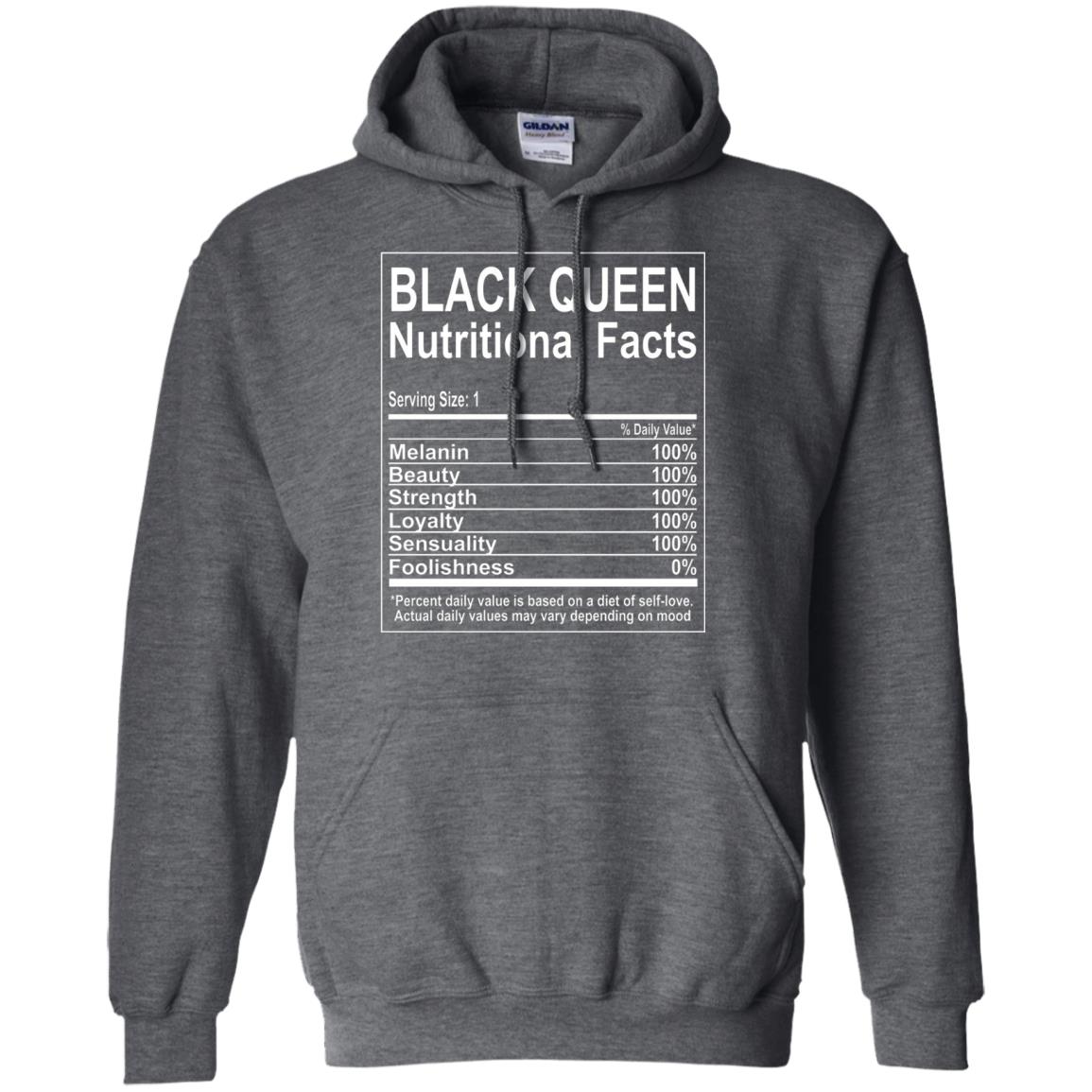 Black Queen Nutritional Facts T-shirt Self Love Dark Heather