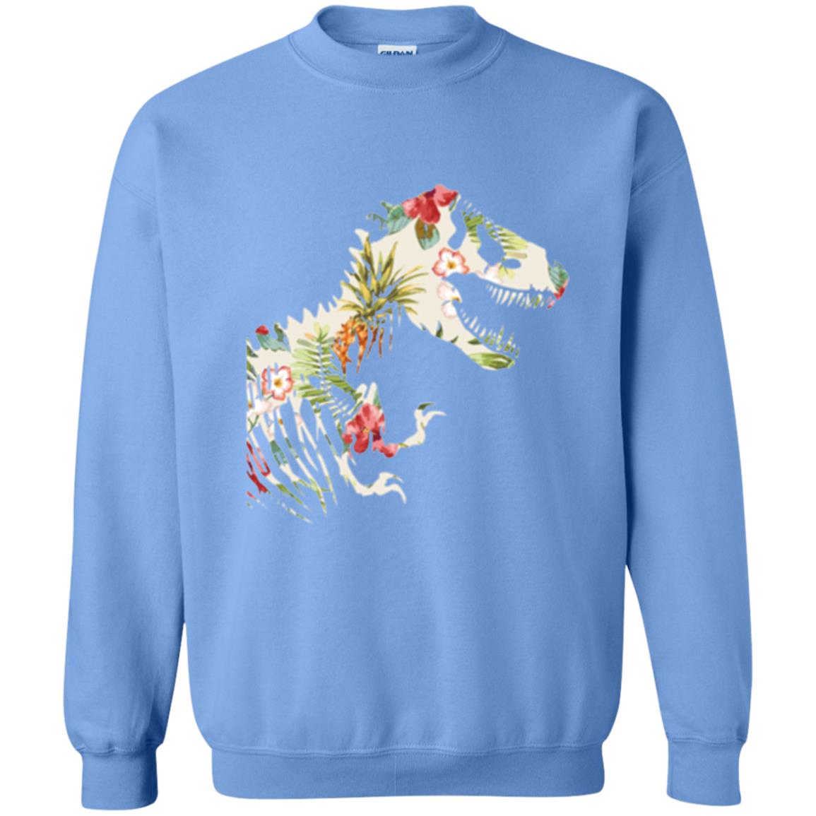 Dinosaur T-shirt Floral Tropical Hawaiian Pattern T Rex Carolina Blue