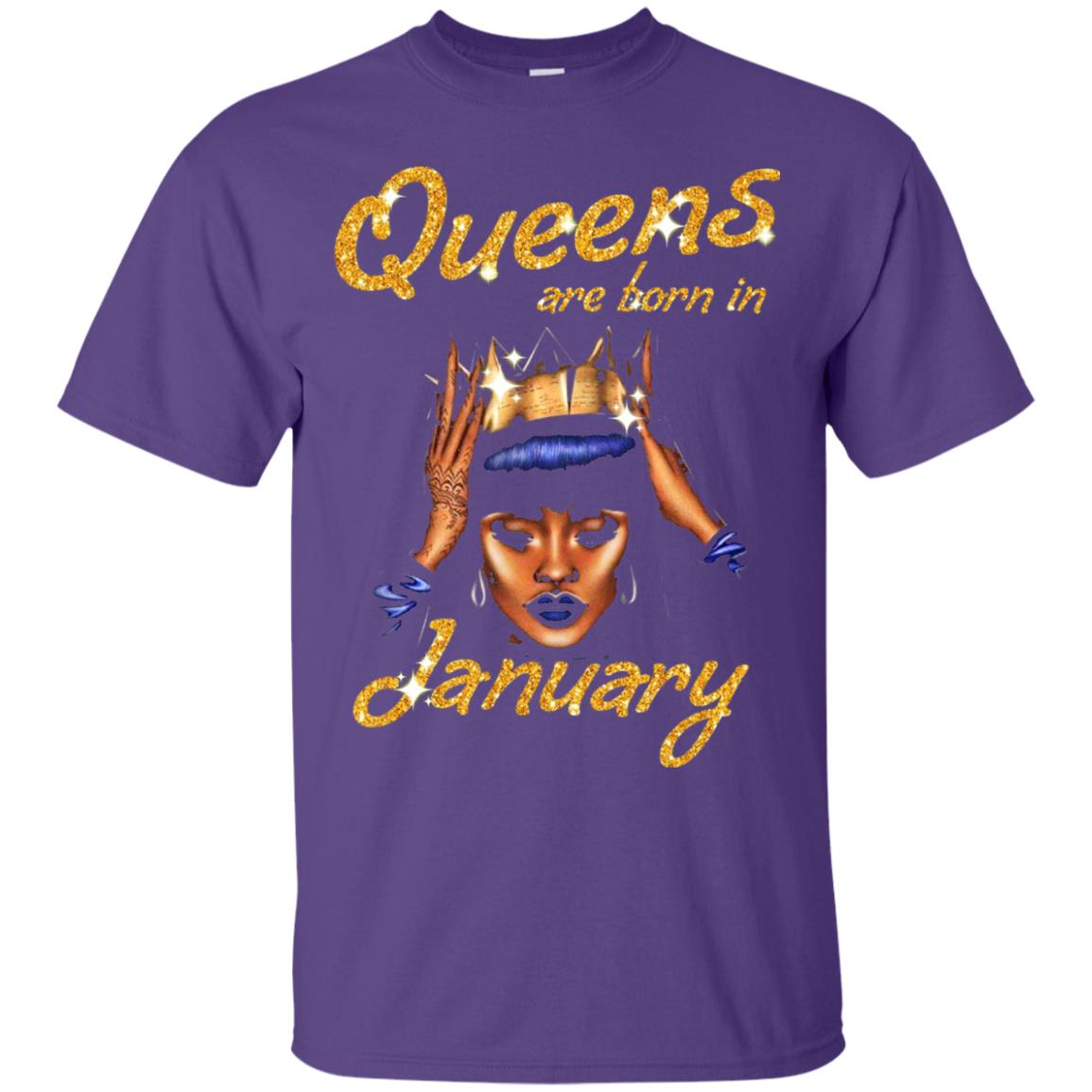 Birthday T-shirt Queens Are Born In January Purple