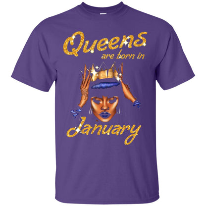 Birthday T-shirt Queens Are Born In January Purple