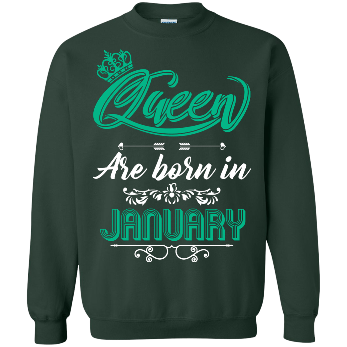 Brithday T-Shirt Queen Are Born In January Forest Green