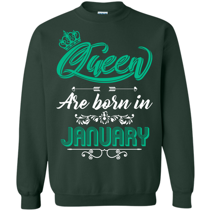 Brithday T-Shirt Queen Are Born In January Forest Green