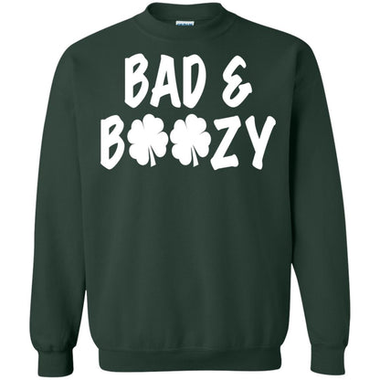 Bad And Boozy St. Patrick_s Day T-shirt Forest Green