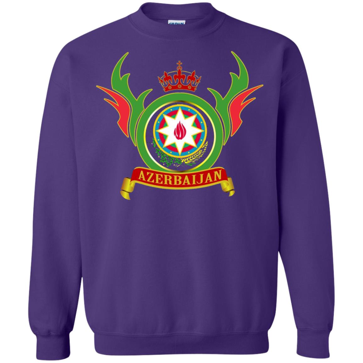 Azerbaijan Arms Coat Flag T-shirt Purple