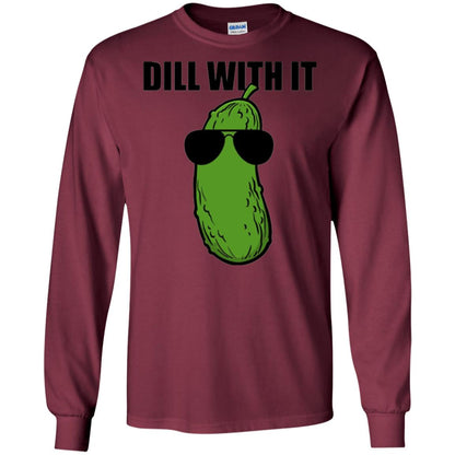 Funny Pickle T-shirt Dill With It Maroon