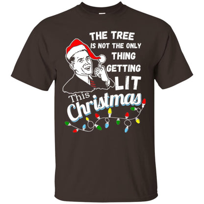 Christmas T-shirt The Tree Isn_t The Only Thing Getting Lit This Christmas Dark Chocolate
