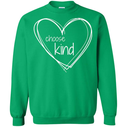 Anti-bullying T-shirt Choose Kind In White Heart Irish Green