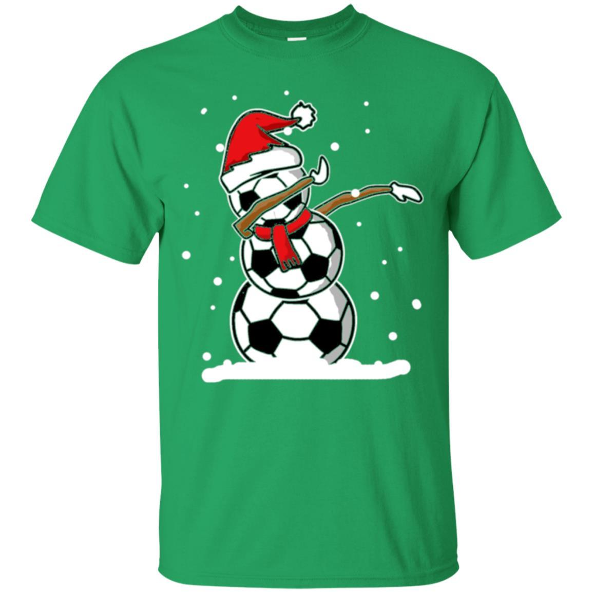 Christmas T-shirt Dabbing Snowman Soccer Irish Green
