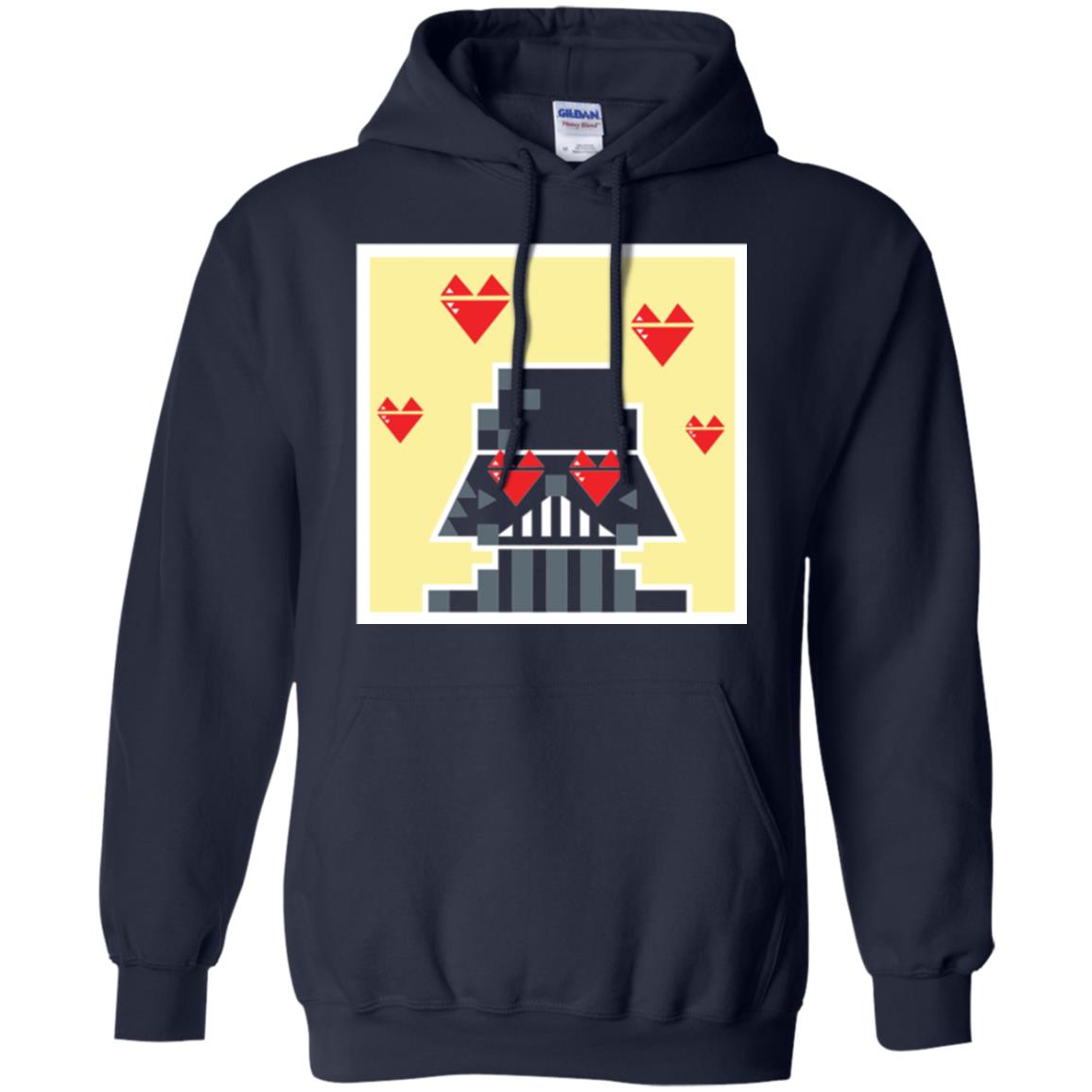 Star Wars Vader Pixel Heart Eyes Valentine_s Graphic T-shirt Navy