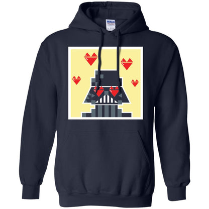 Star Wars Vader Pixel Heart Eyes Valentine_s Graphic T-shirt Navy