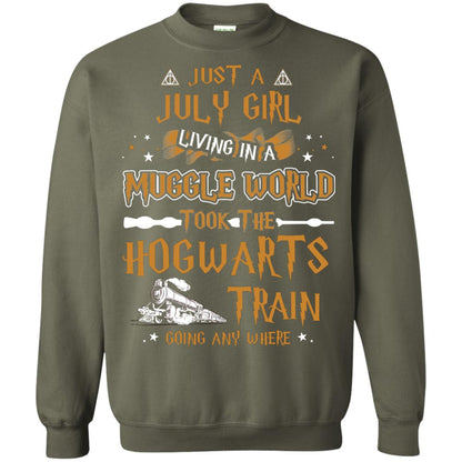 Just A July Girl Living In A Muggle World Took The Hogwarts Train Going Any Where Military Green