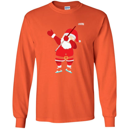 Christmas T-shirt Santa Claus Dabbing Hockey Orange