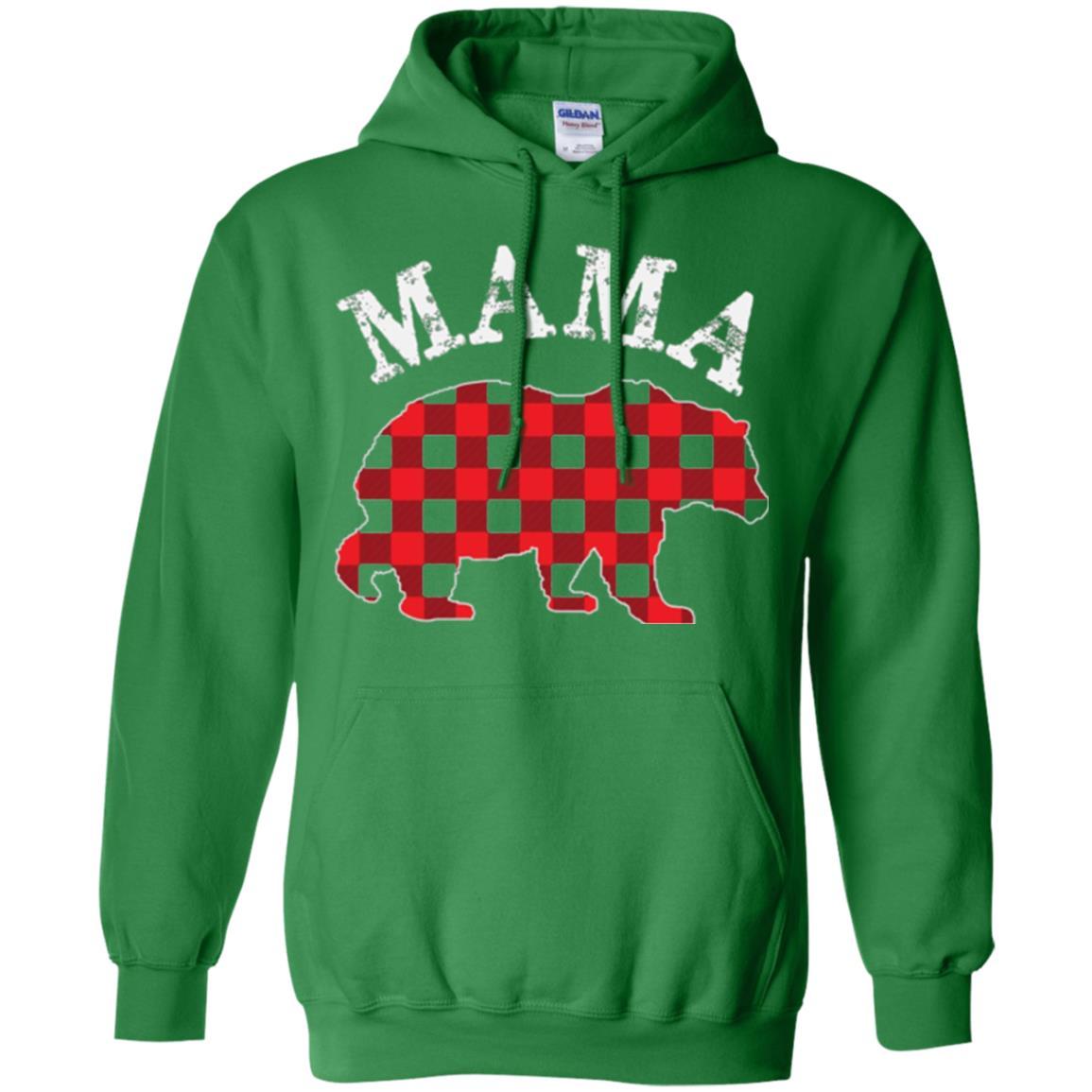 Mama T-shirt Red Plaid Mama Bear Irish Green