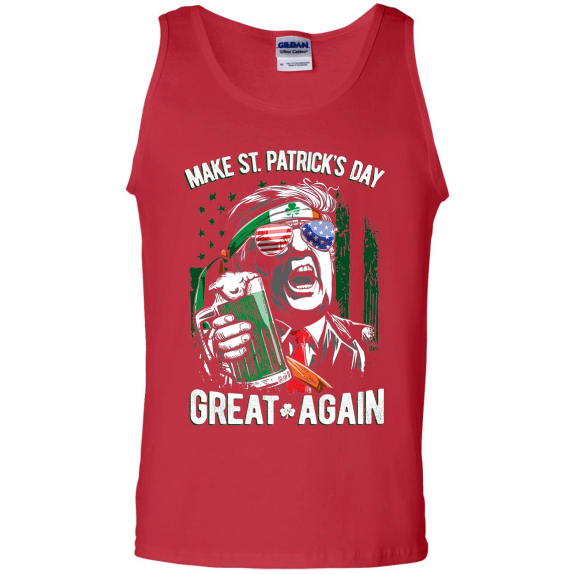 Make St Patricks Day Great Again Trump Leprechaun T-shirt Red
