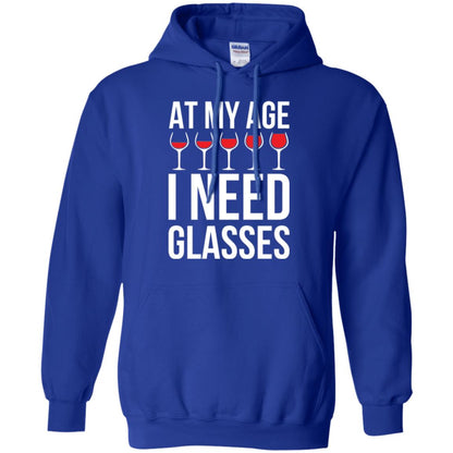 Wine Lovers T-shirt At My Age I Need Wine Glasses Royal