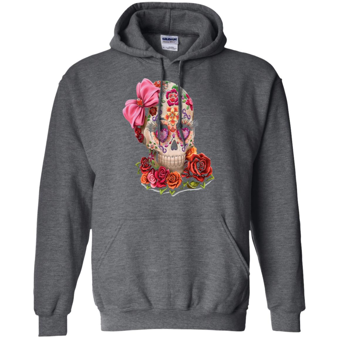 Cinco De Mayo Skull Women Flower Shirt Dark Heather
