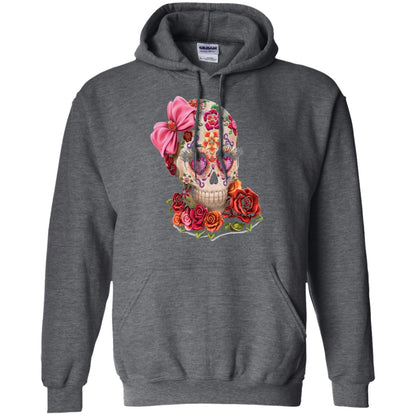 Cinco De Mayo Skull Women Flower Shirt Dark Heather