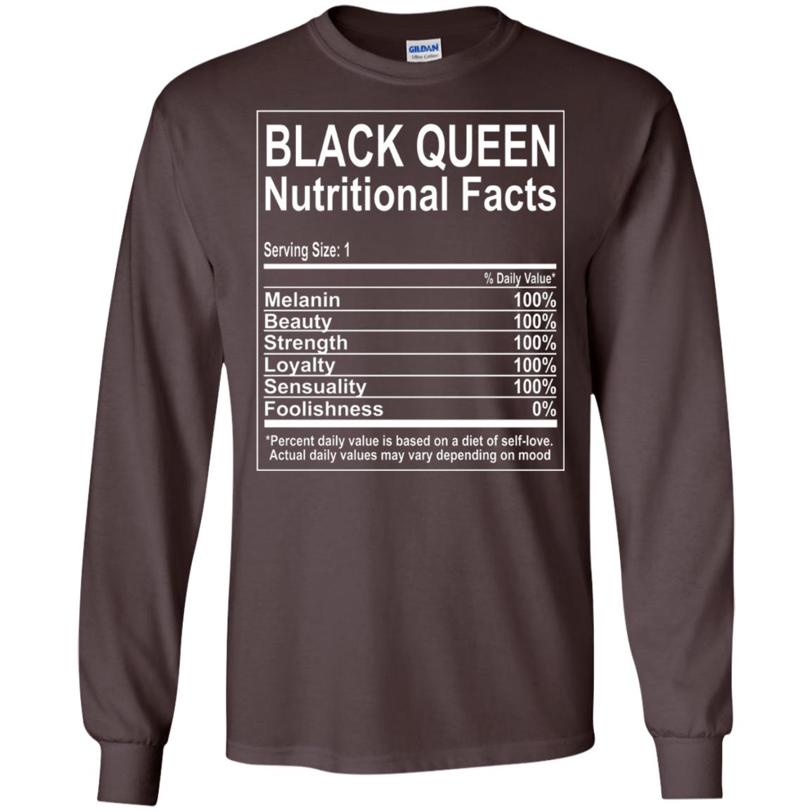 Black Queen Nutritional Facts T-shirt Self Love Dark Chocolate