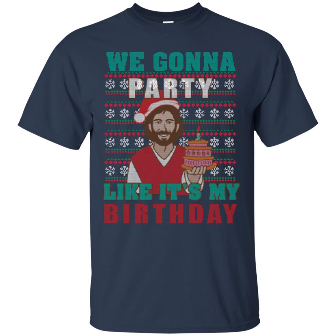 Brithday T-shirt We Gonna Party Like It's My Birthday Navy