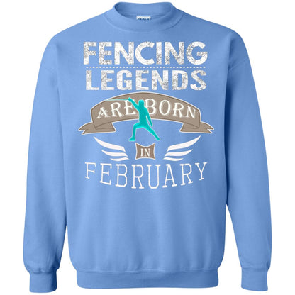Fencing Legends Are Born In February Fencing Lover T-shirt Carolina Blue