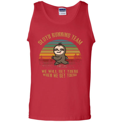 Sloth Running Team We Will Get There When We Get There Shirt Red