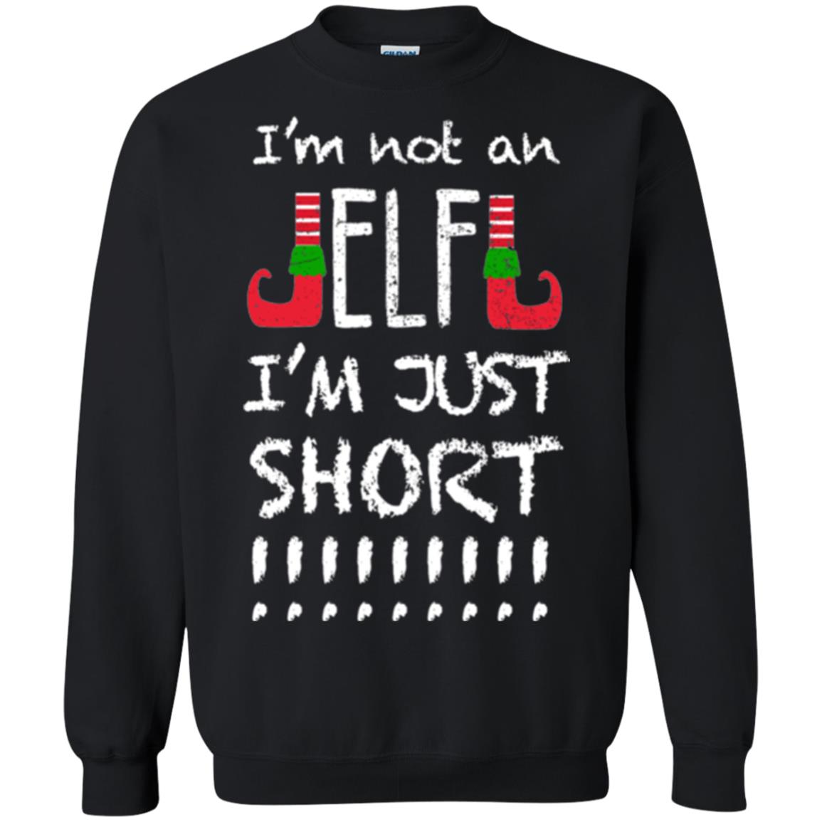 Christmas T-shirt I_m Not An Elf I_m Just Short Black