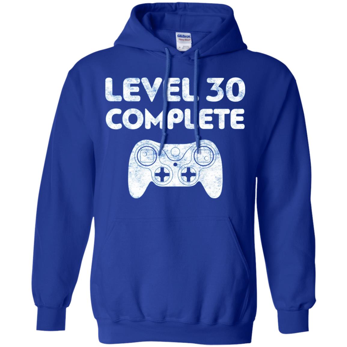 Level 30 Complete Video Gamer 30th Birthday Shirt Royal