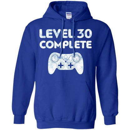 Level 30 Complete Video Gamer 30th Birthday Shirt Royal