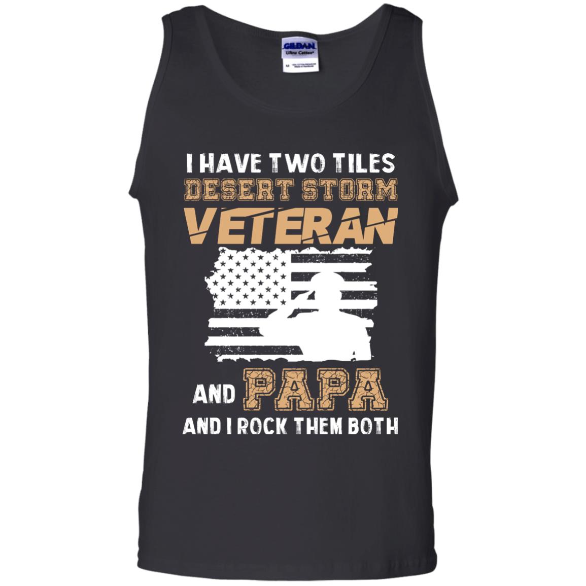 Veteran And Papa And I Rock Them Both Veteran Papa Shirt Black