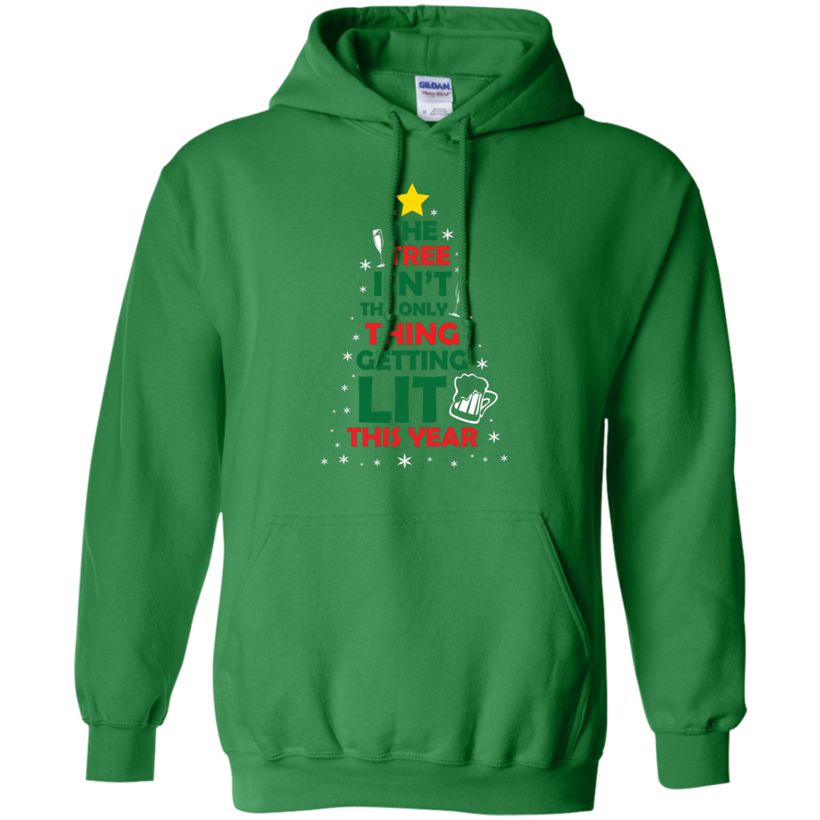 Christmas T-shirt The Tree Isn't The Only Thing Getting Lit This Year Irish Green