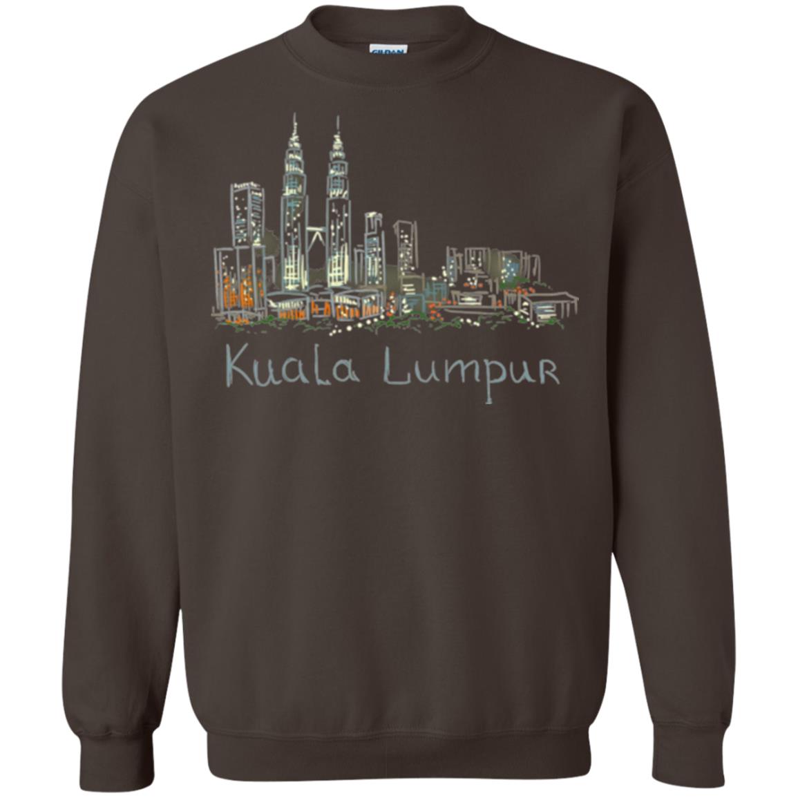 Kuala Lumpur Kl Panorama At Night T-shirt Dark Chocolate