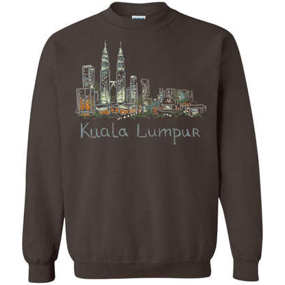 Kuala Lumpur Kl Panorama At Night T-shirt Dark Chocolate
