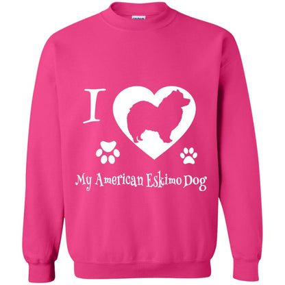 Dog Lover T-shirt I Love My American Eskimo Dog Heliconia