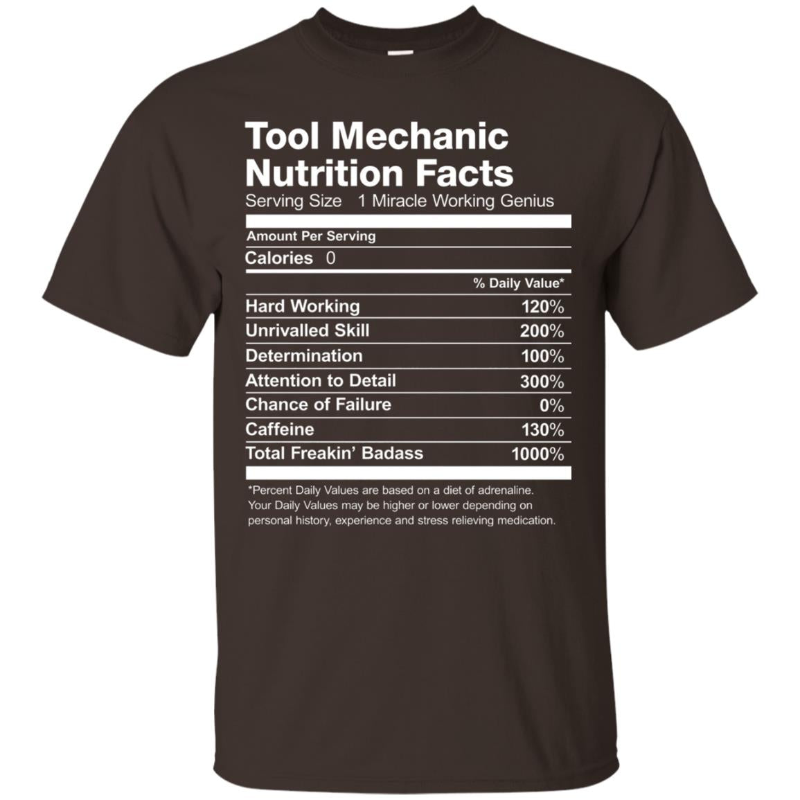 Tool Mechanic Uniform Funny T-shirt Dark Chocolate