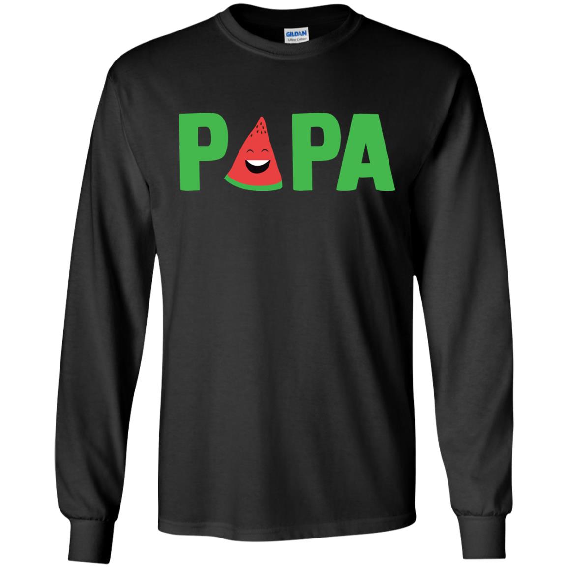 Papa Watermelon Funny Summer Melon Fruit Shirt For Mens Black