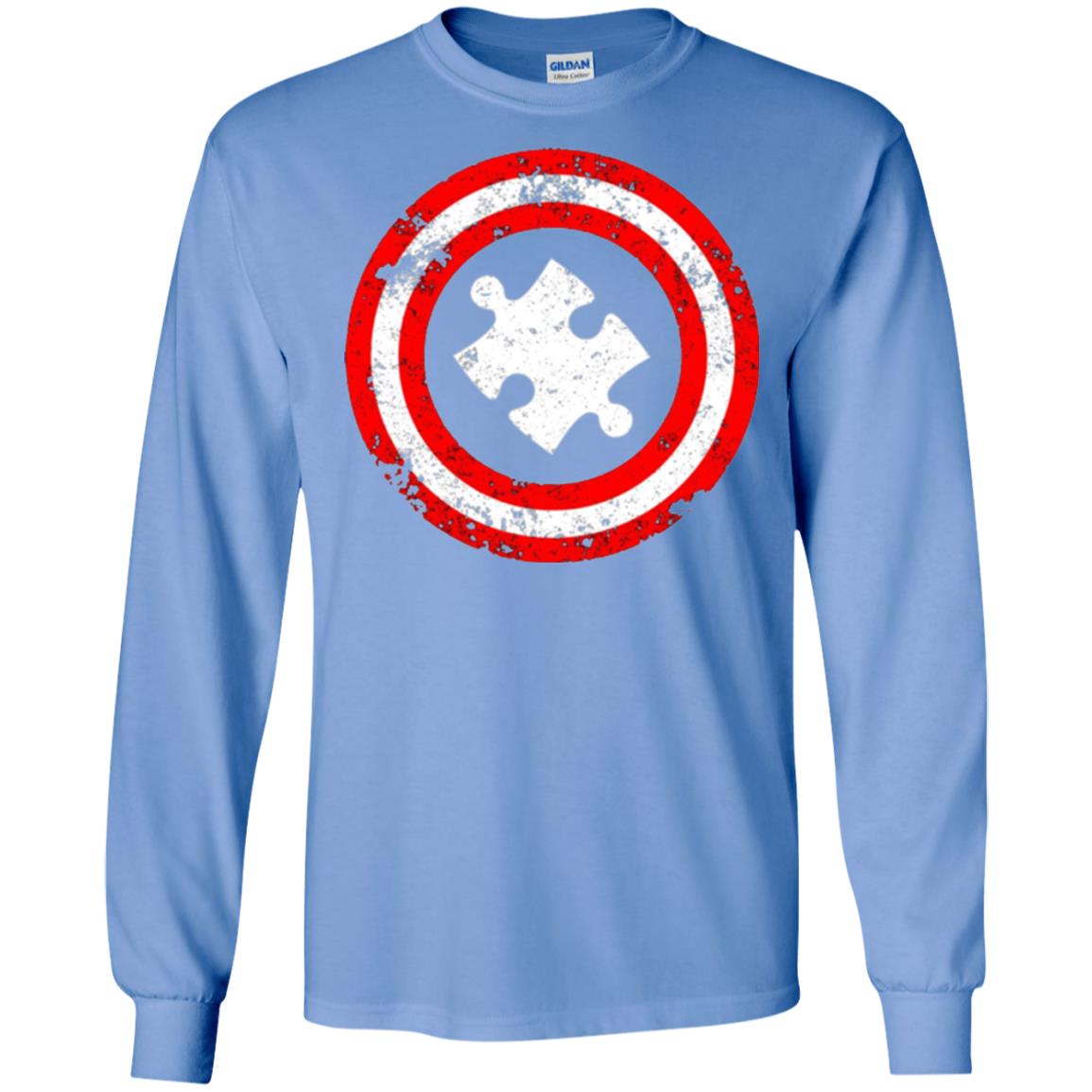 Autism Awareness T-shirt Captain Autism Superhero Carolina Blue