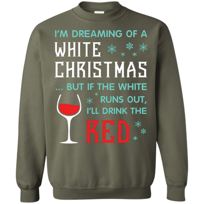 Christmas T-shirt I'm Dreaming Of A White Christmas Military Green