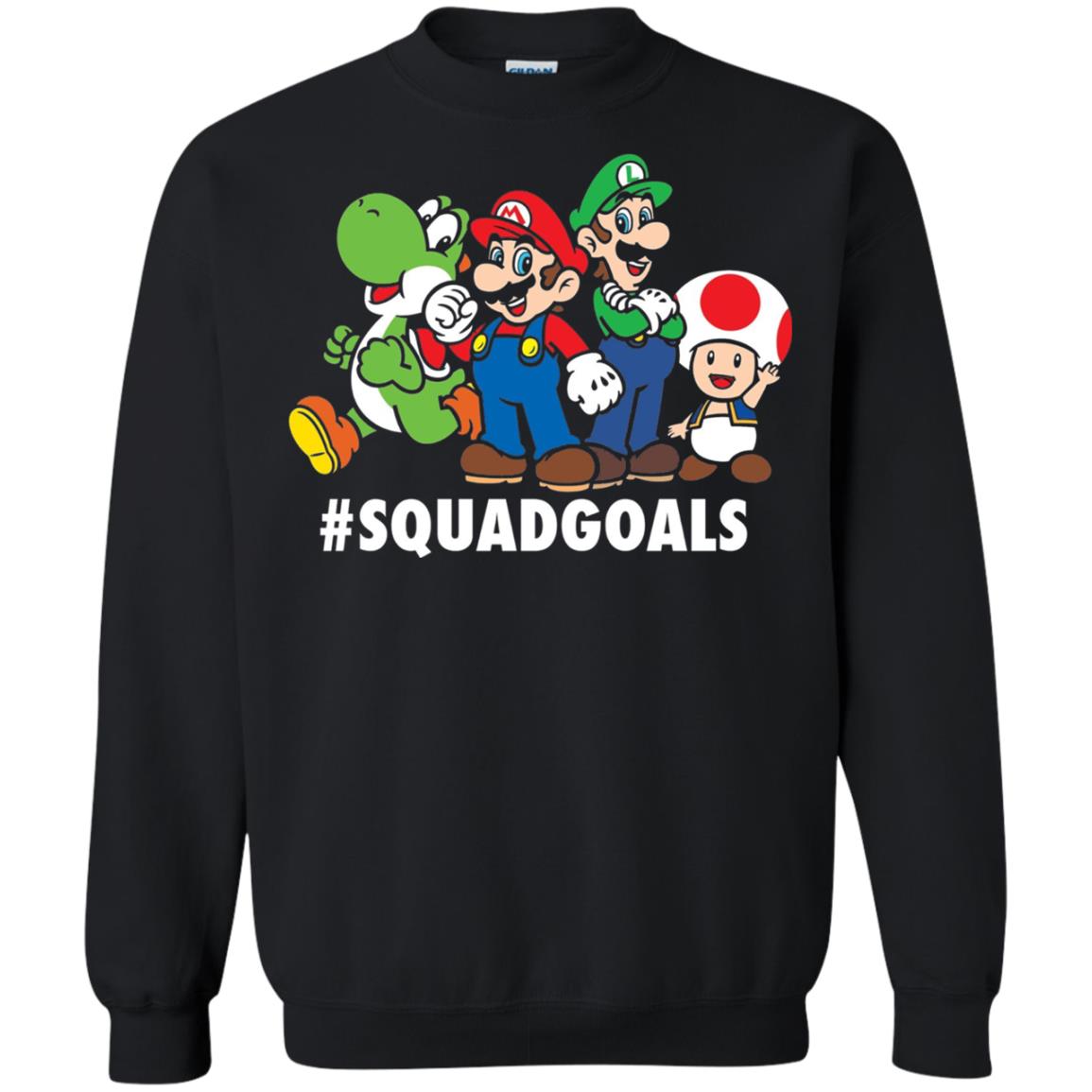 Nintendo Super Mario Luigi #squadgoals Gamer T-shirt Black