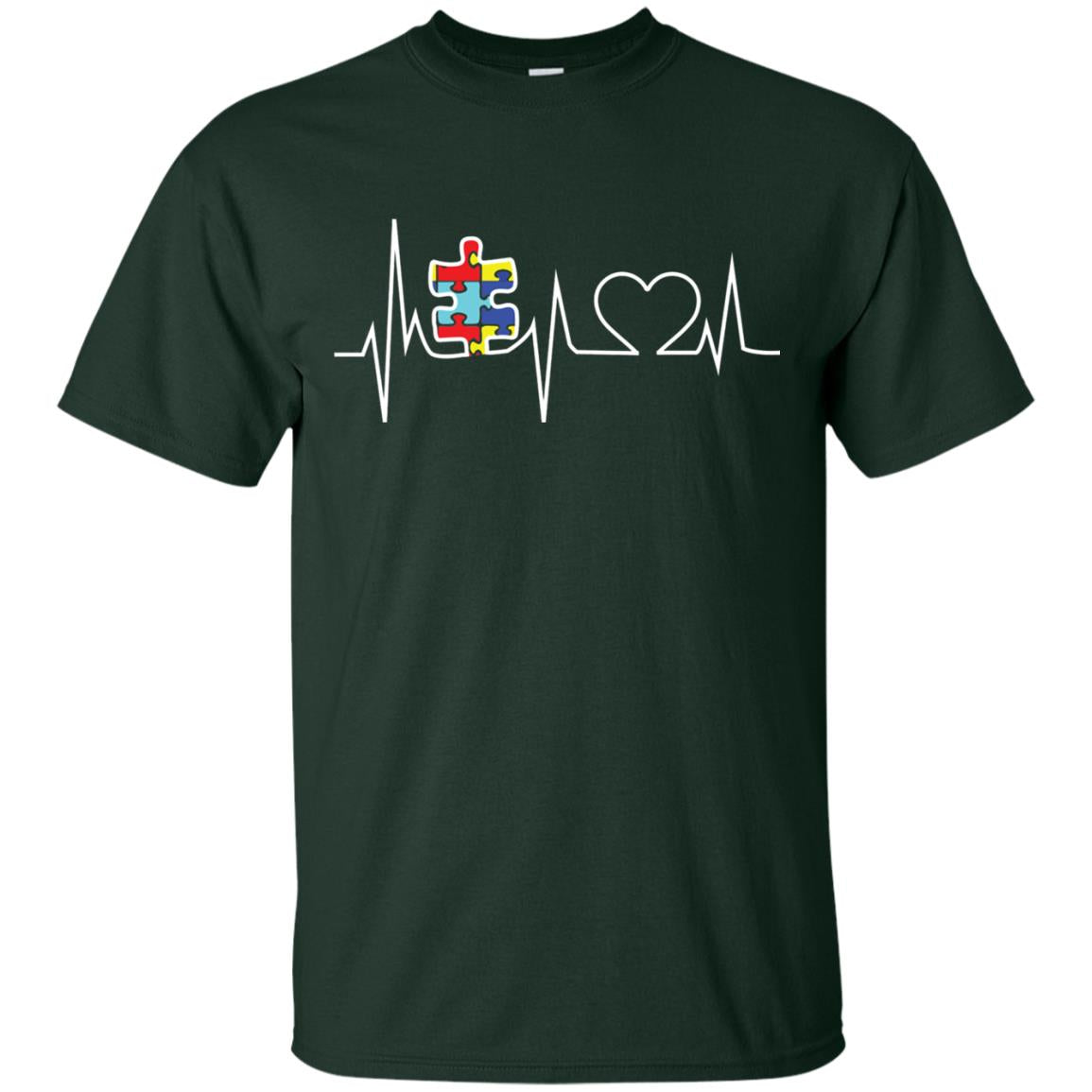 Autism Puzzle Heartbeat Autism Awareness Shirt Forest