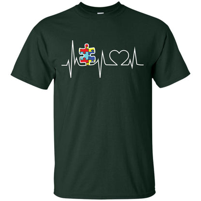 Autism Puzzle Heartbeat Autism Awareness Shirt Forest