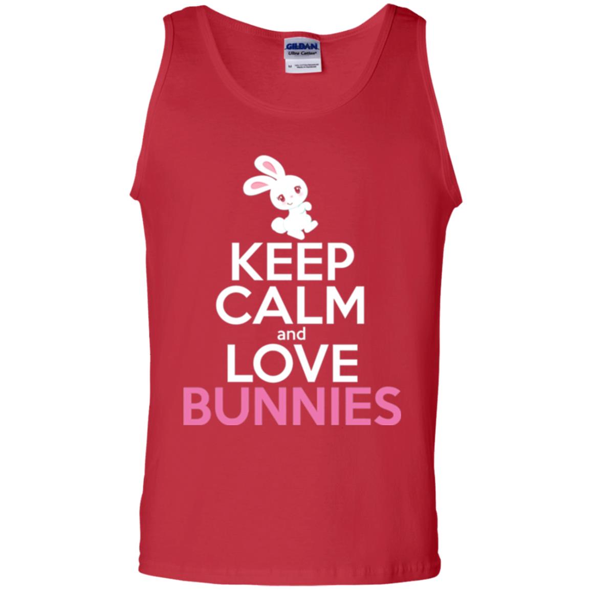Bunny T-shirt Keep Calm And Love Bunnies Red