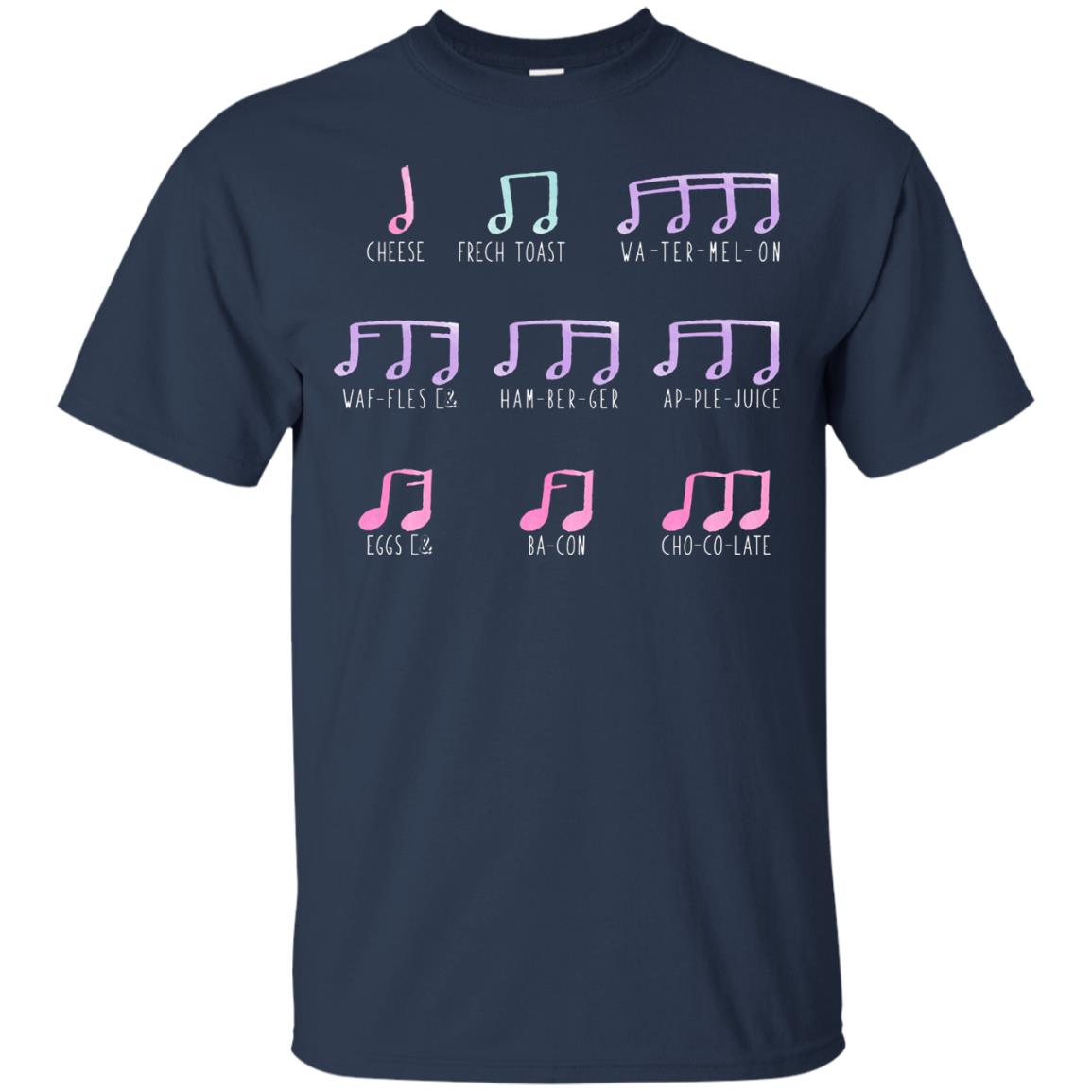 Music Is Like Food Funny Music Note Shirt Navy