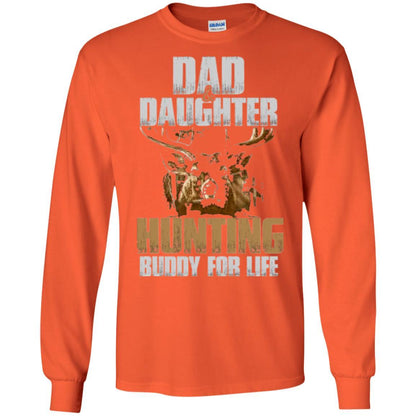 Family Christmas T-shirt Dad And Daughter Hunting Buddy For Life Orange