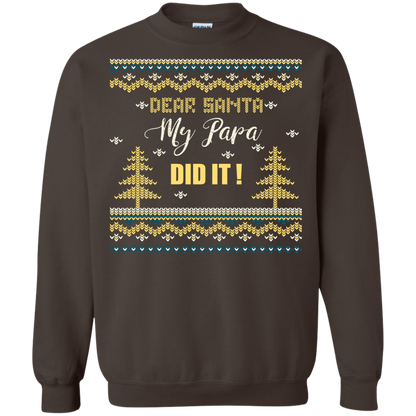 Christmas T-shirt Dear Santa My Papa Did It Dark Chocolate