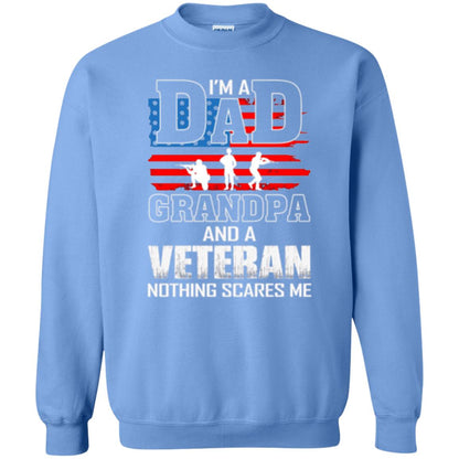Veteran T-shirt I Am A Dad Grandpa And A Veteran Carolina Blue